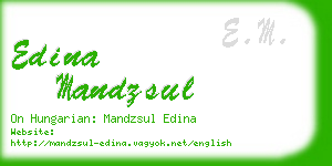 edina mandzsul business card